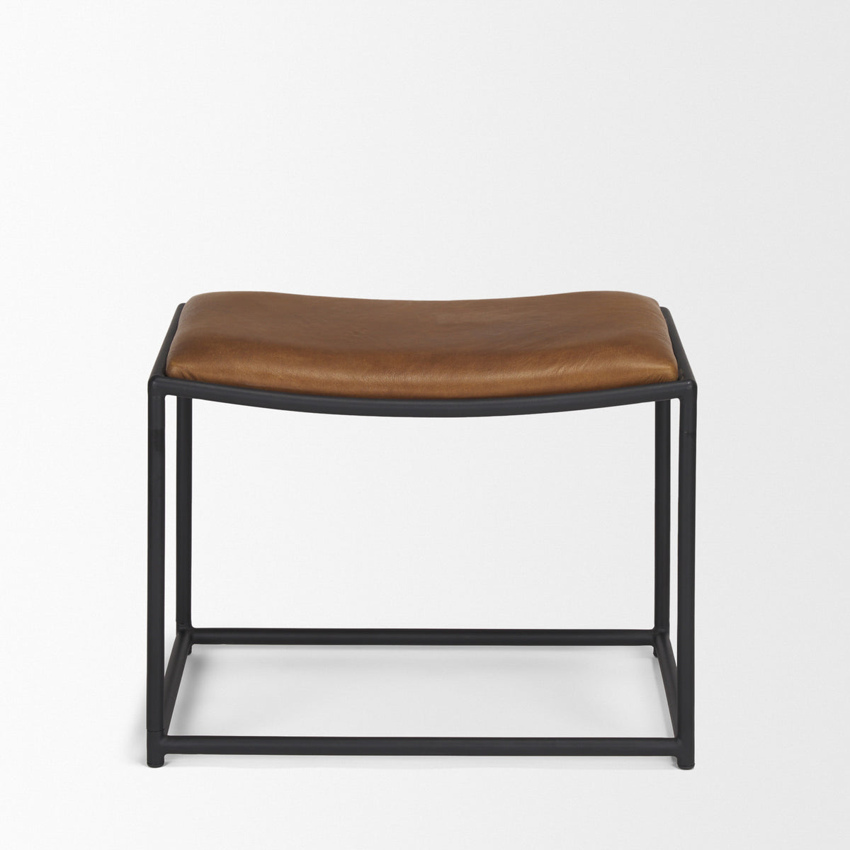 Taniel Leather w/ Metal Stool-Stools & Ottomans-DECOROLALA