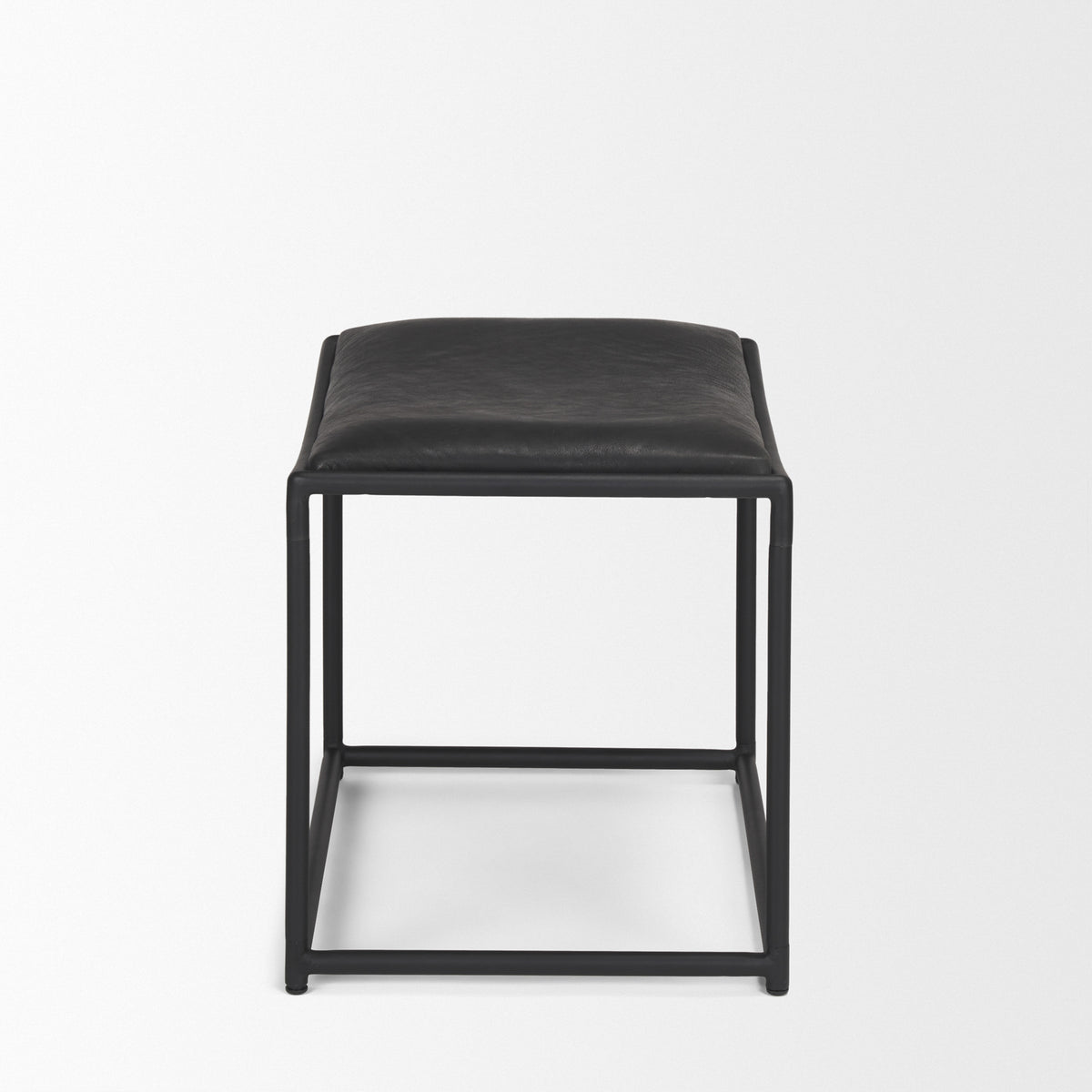 Taniel Leather w/ Metal Stool-Stools & Ottomans-DECOROLALA