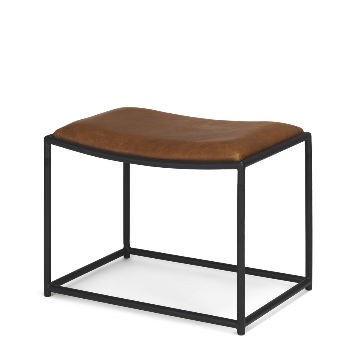 Taniel Leather w/ Metal Stool-Stools & Ottomans-DECOROLALA