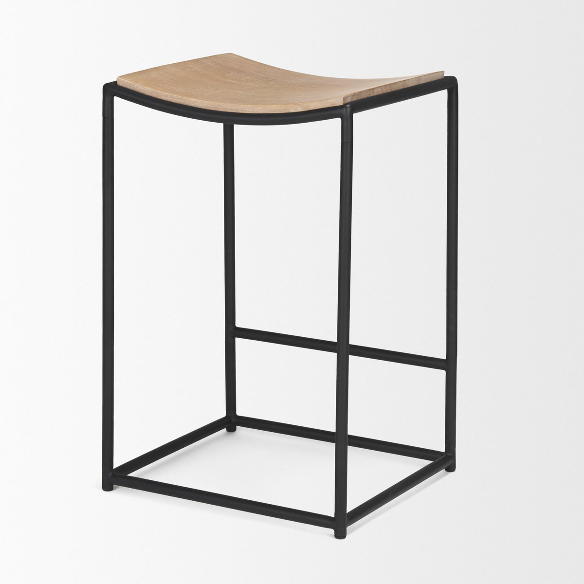 Taniel Light Brown Wood w/ Metal Counter Stool-Bar Stools-DECOROLALA