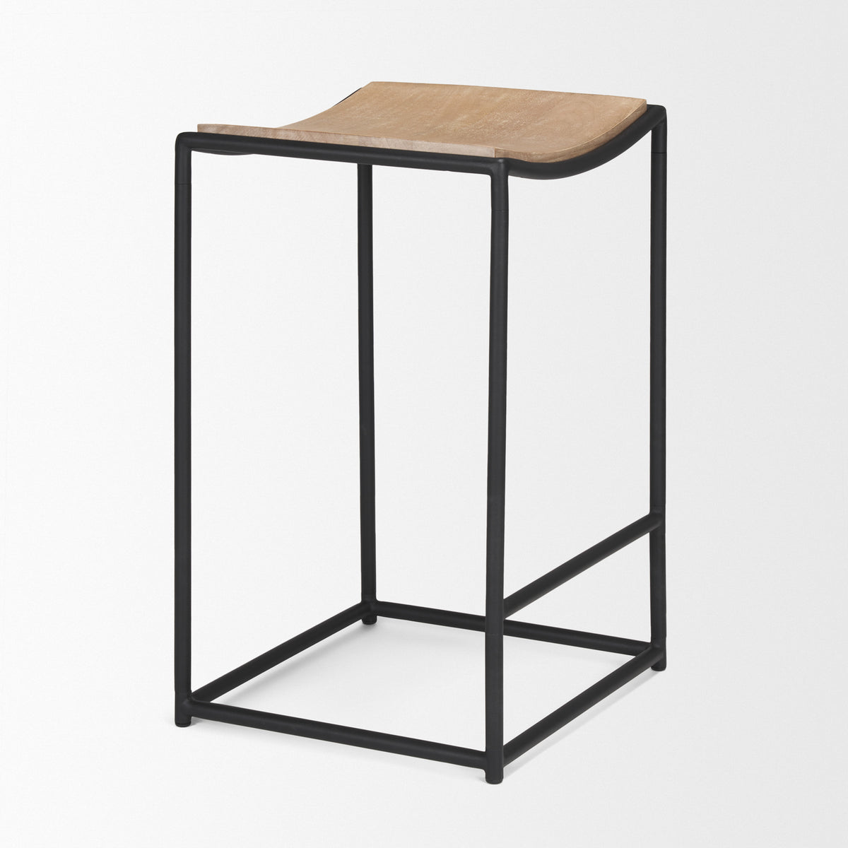 Taniel Light Brown Wood w/ Metal Counter Stool-Bar Stools-DECOROLALA