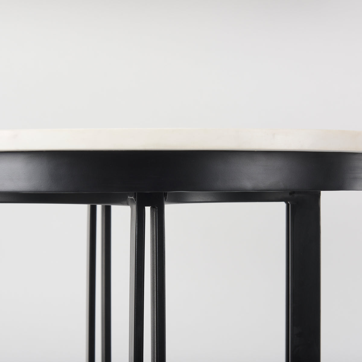 Tanner 32"L x 32"W Pedestal Dining Table | White Marble & Metal | Seats 2-Dining Tables-DECOROLALA