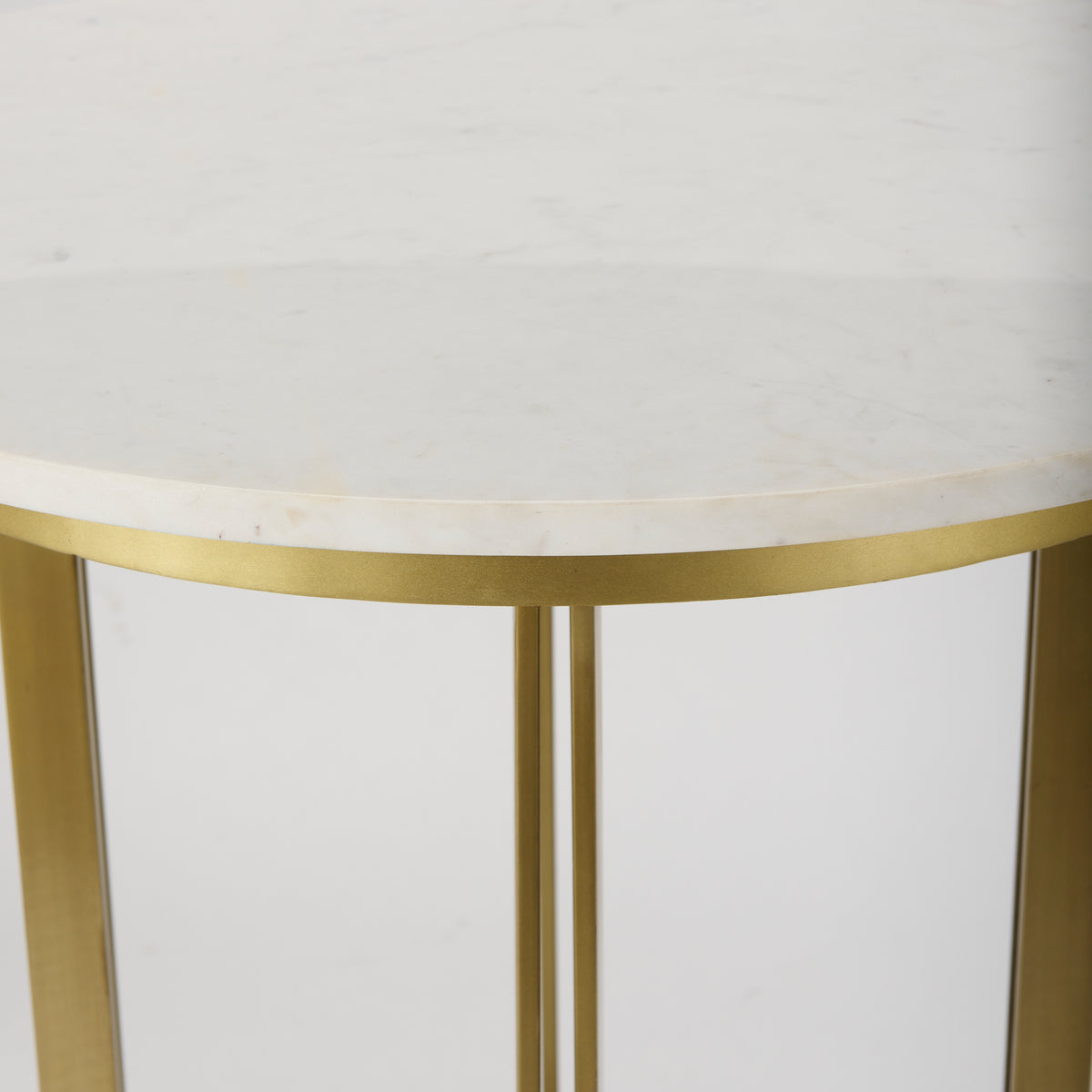 Tanner 32"L x 32"W Pedestal Dining Table | White Marble & Metal | Seats 2-Dining Tables-DECOROLALA