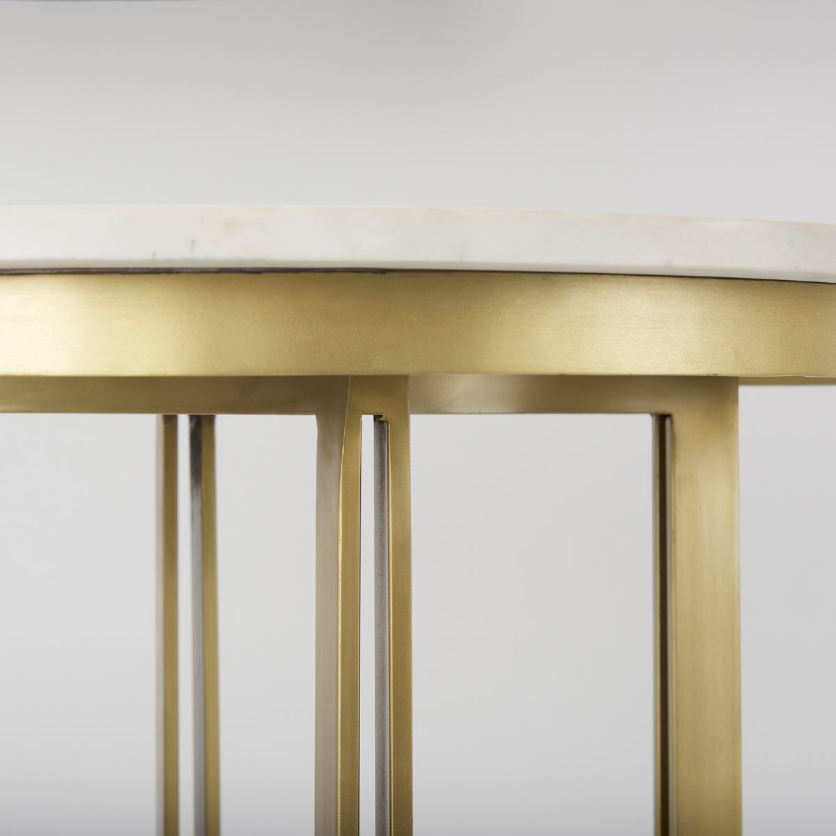 Tanner 32"L x 32"W Pedestal Dining Table | White Marble & Metal | Seats 2-Dining Tables-DECOROLALA