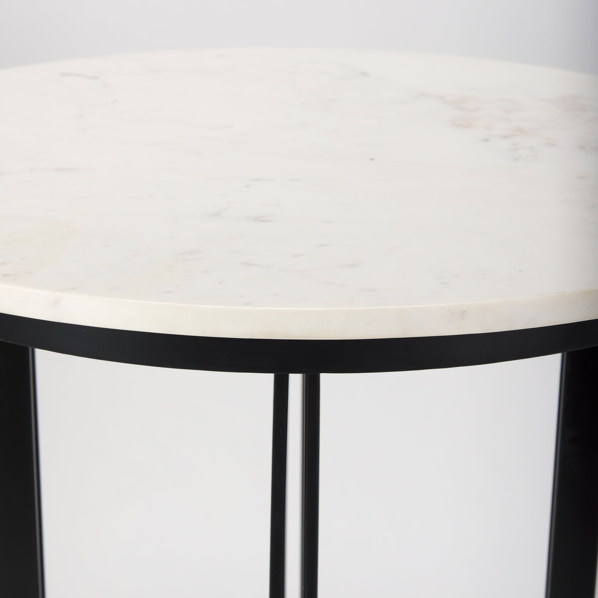 Tanner 32"L x 32"W Pedestal Dining Table | White Marble & Metal | Seats 2-Dining Tables-DECOROLALA