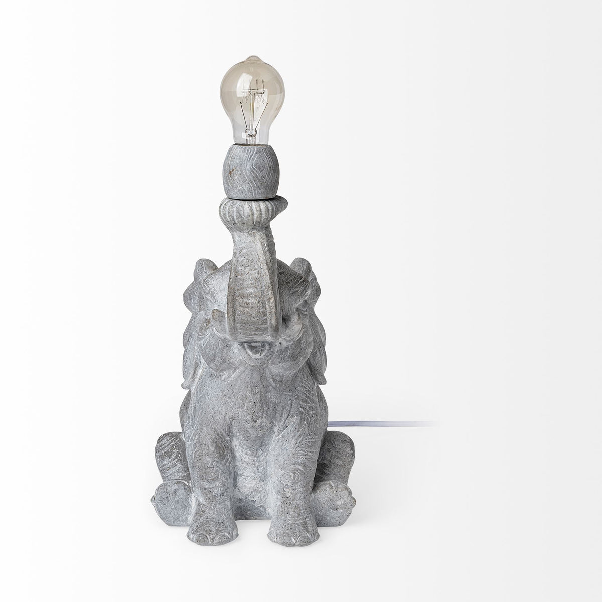 Tantor (15.9"H) Gray Resin Elephant Calf Table Lamp-Table Lamps-DECOROLALA
