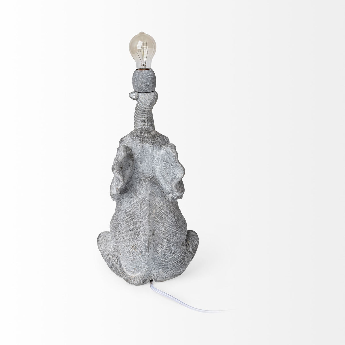 Tantor (15.9"H) Gray Resin Elephant Calf Table Lamp-Table Lamps-DECOROLALA