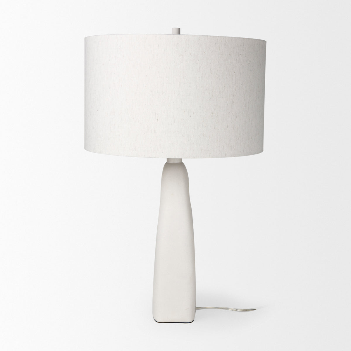 Tao 20.0L x 20.0W x 33.0H Cream Base W/White Shade Table Lamp-Table Lamps-DECOROLALA