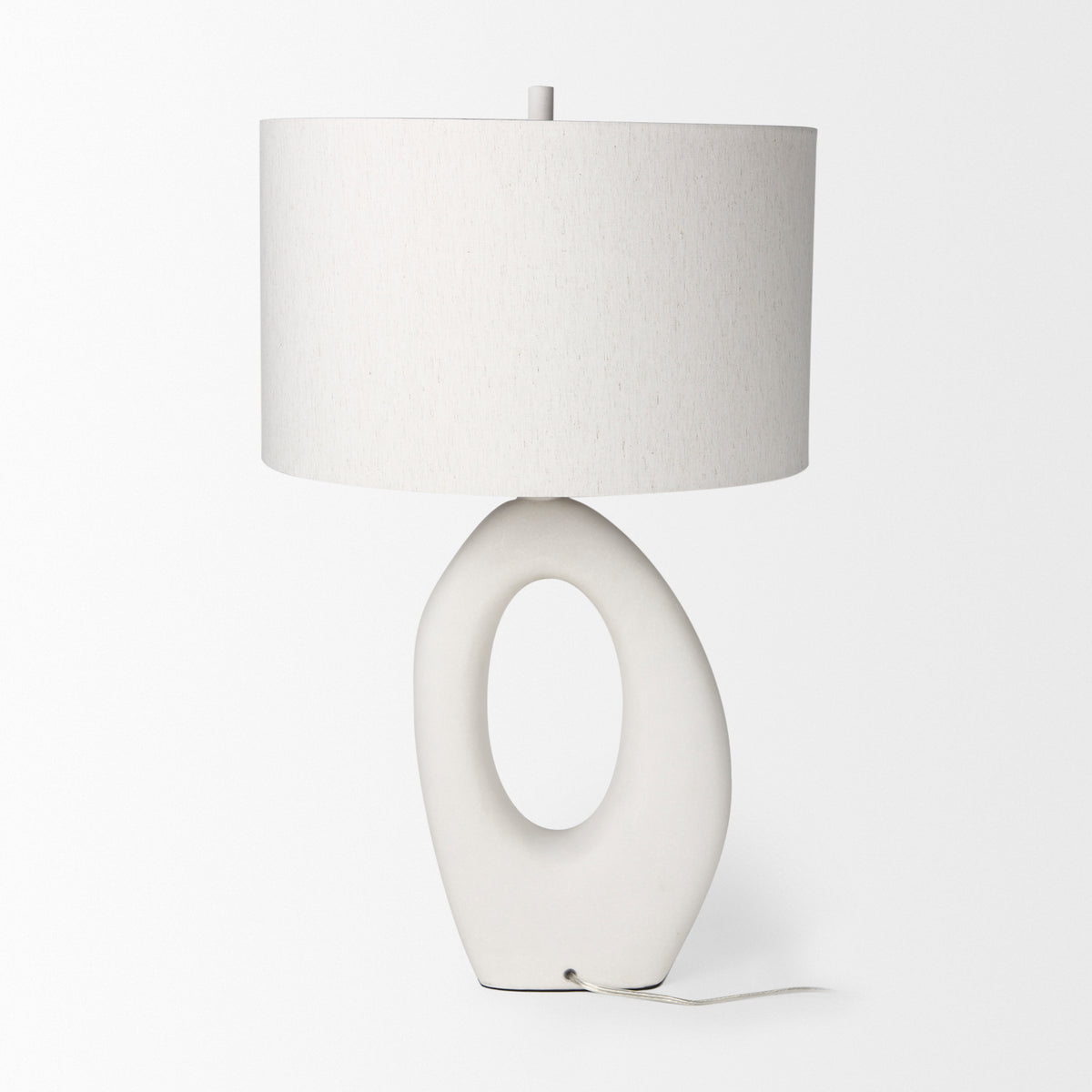 Tao 20.0L x 20.0W x 33.0H Cream Base W/White Shade Table Lamp-Table Lamps-DECOROLALA