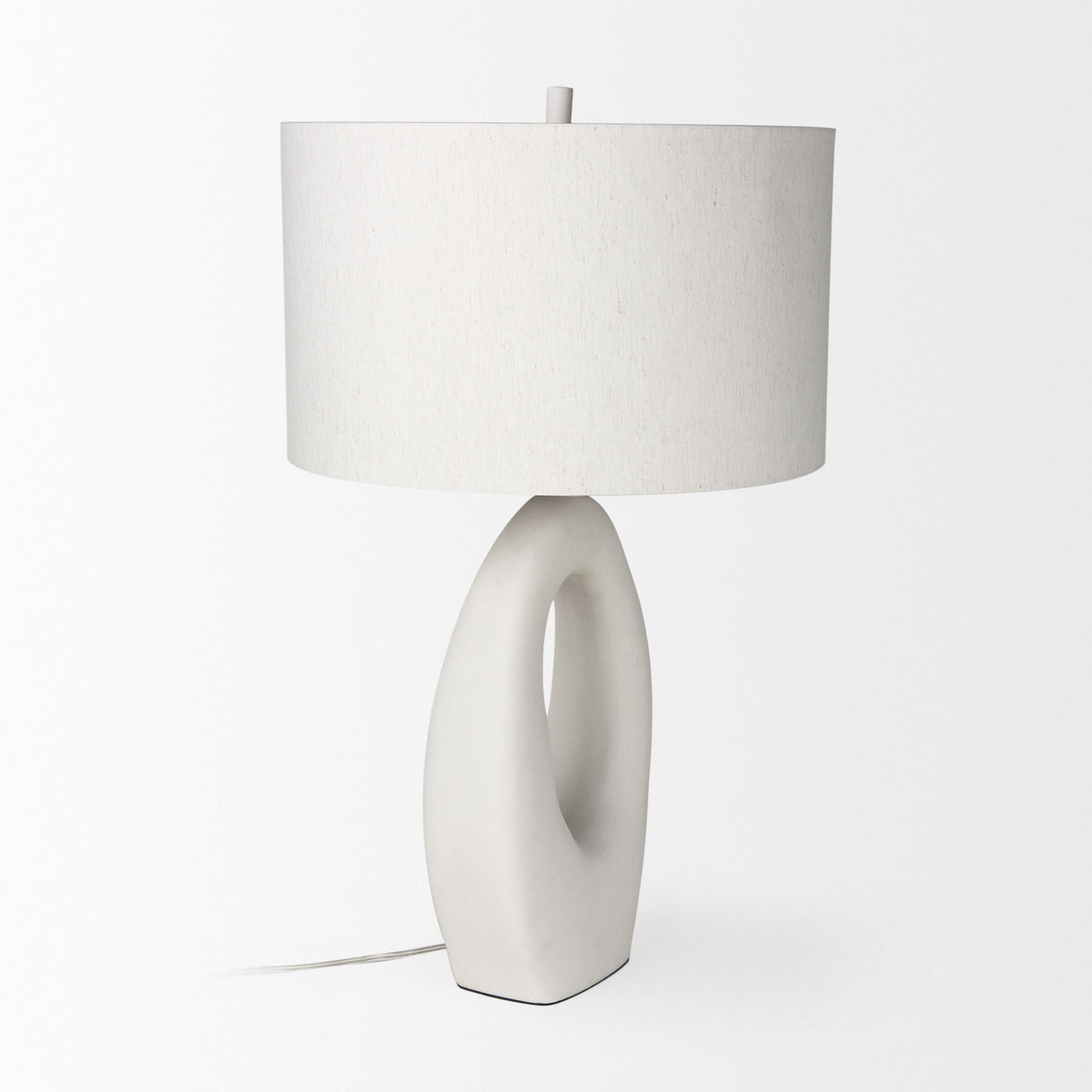 Tao 20.0L x 20.0W x 33.0H Cream Base W/White Shade Table Lamp-Table Lamps-DECOROLALA