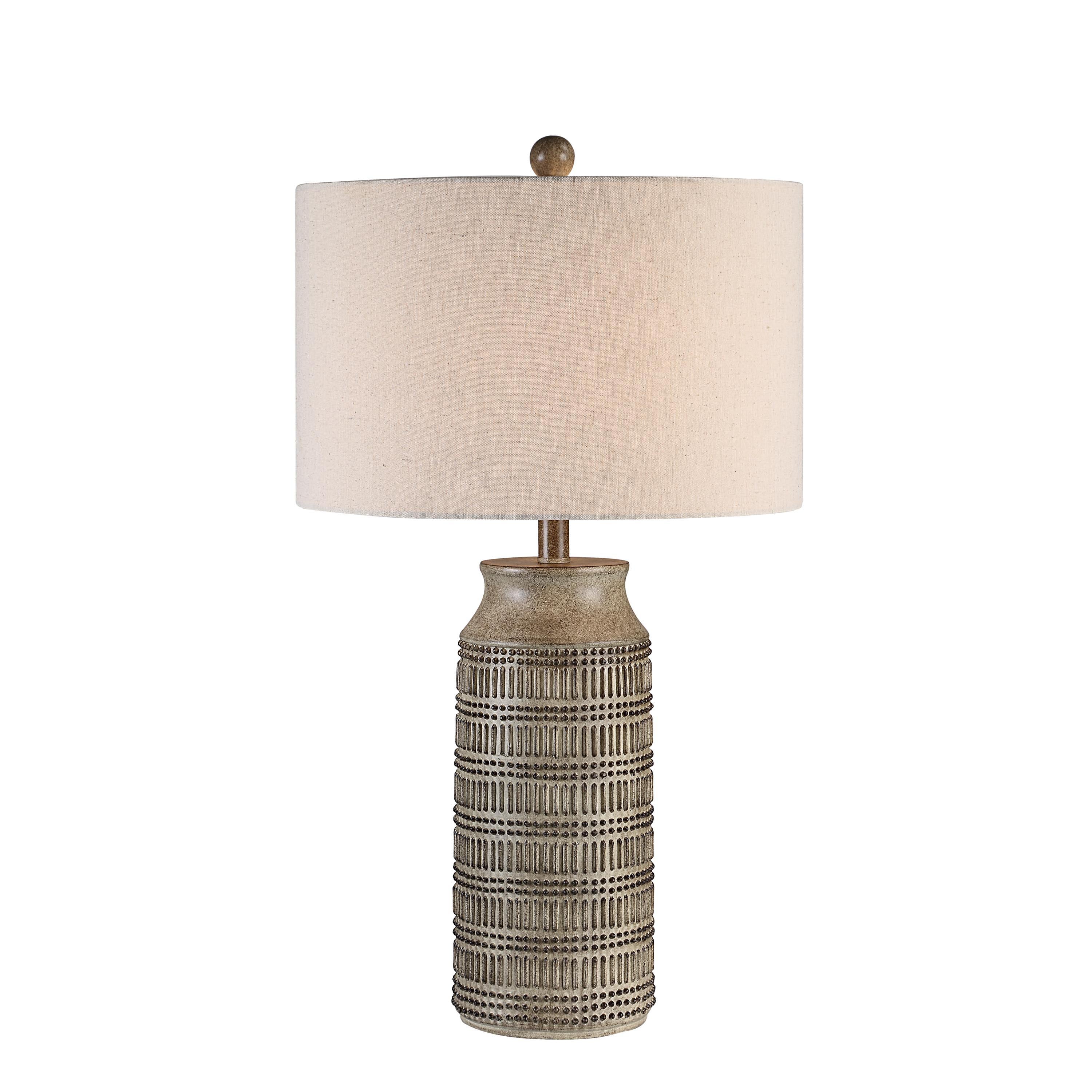 Tarragona 28" Table Lamp Brown Linen Shade-Table Lamp-DECOROLALA