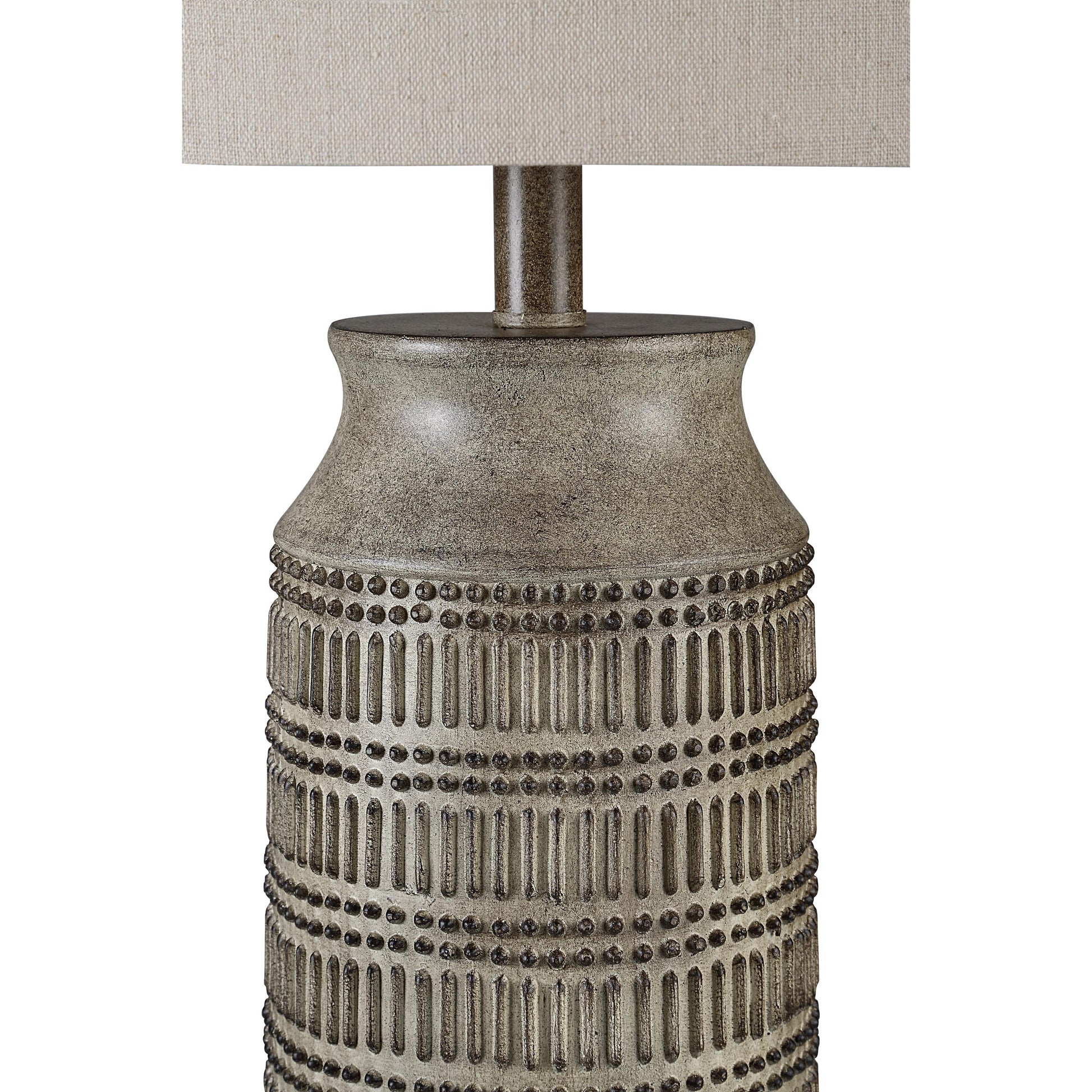Tarragona 28" Table Lamp Brown Linen Shade-Table Lamp-DECOROLALA