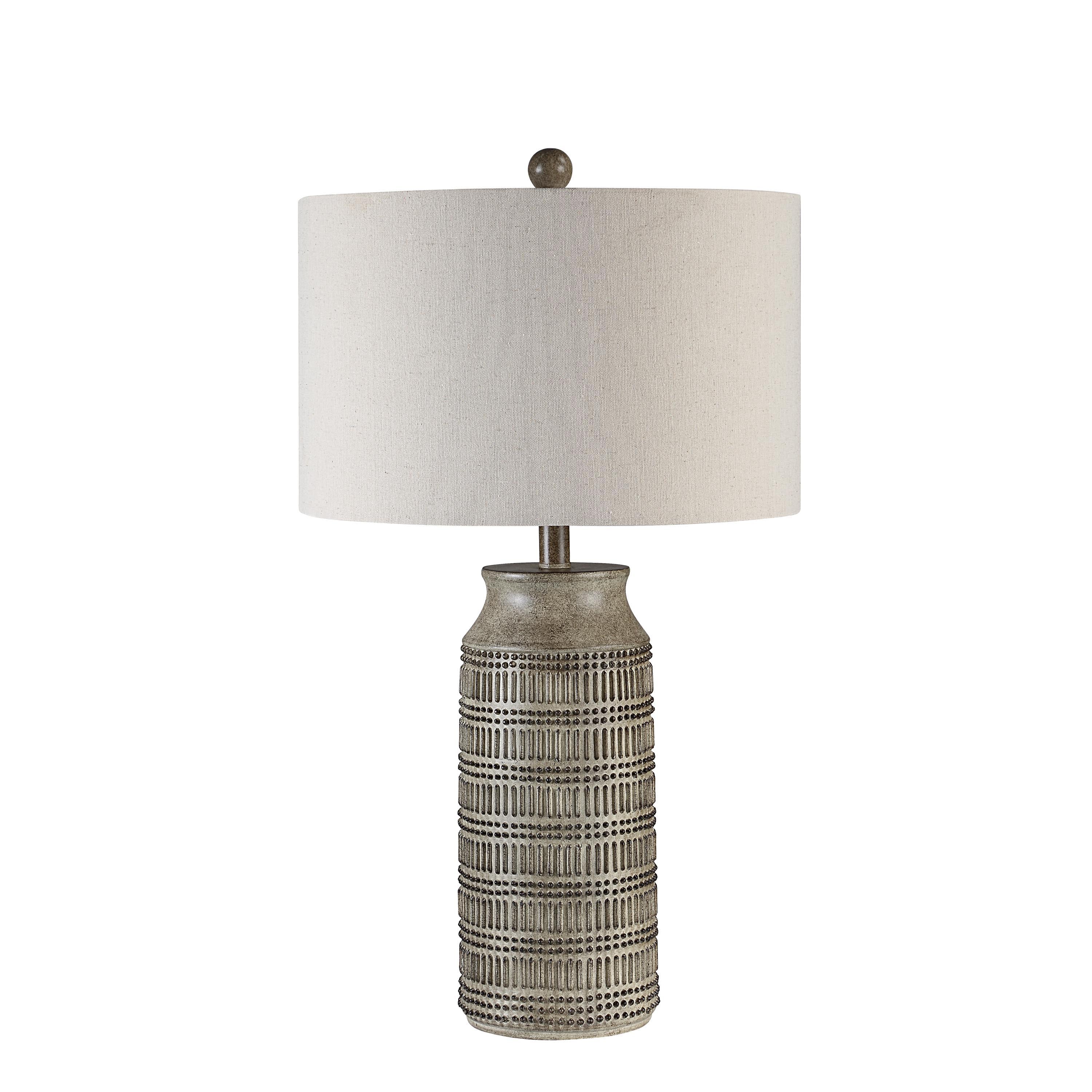 Tarragona 28" Table Lamp Brown Linen Shade-Table Lamp-DECOROLALA
