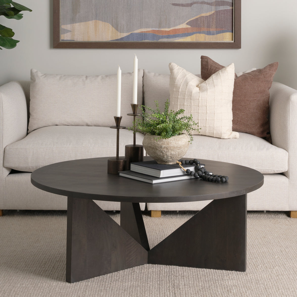 Tarro Brown Wood w/ Triangle Legs Coffee Table-Coffee Tables-DECOROLALA