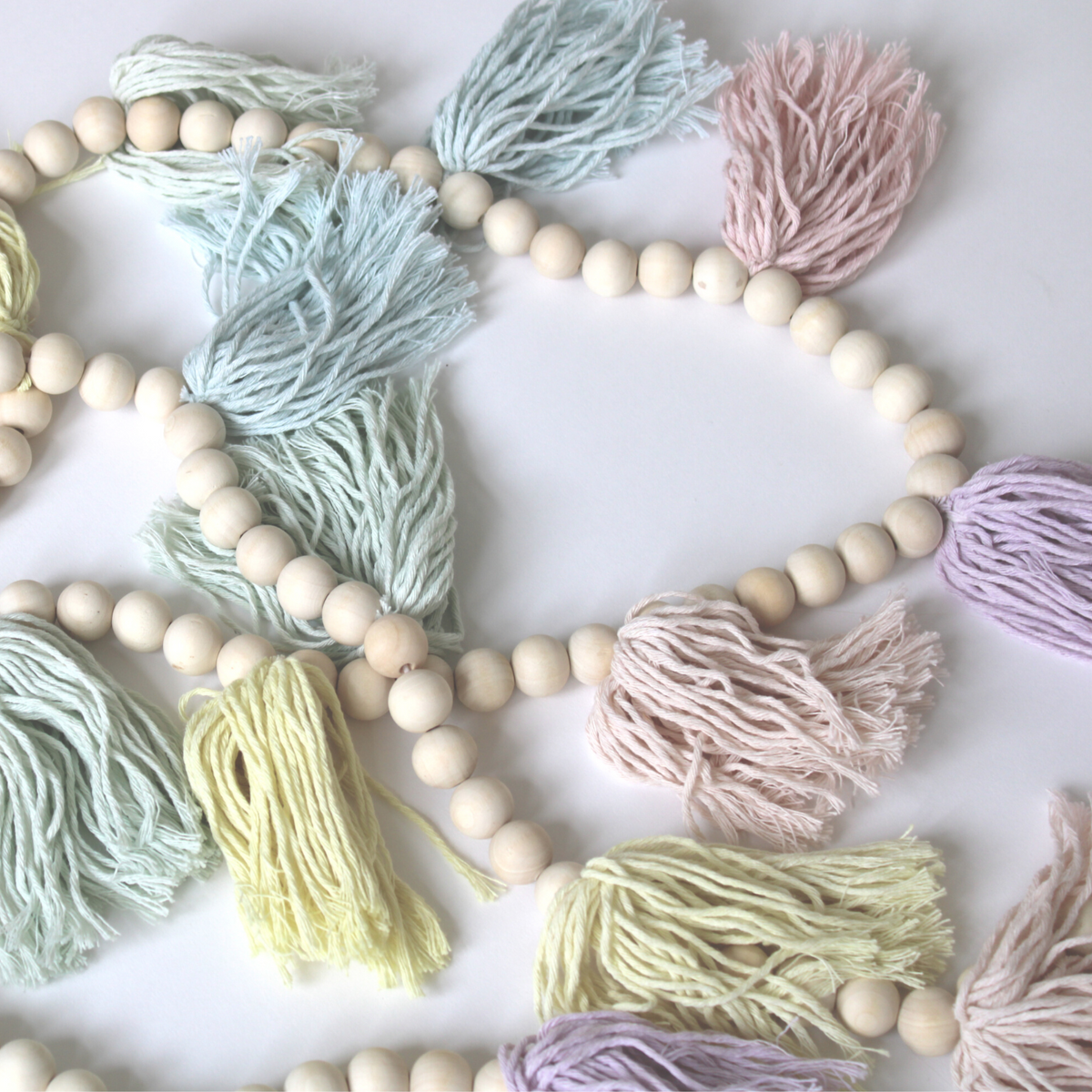 Tassel Garland - Pastel-Bathroom Accessories-DECOROLALA