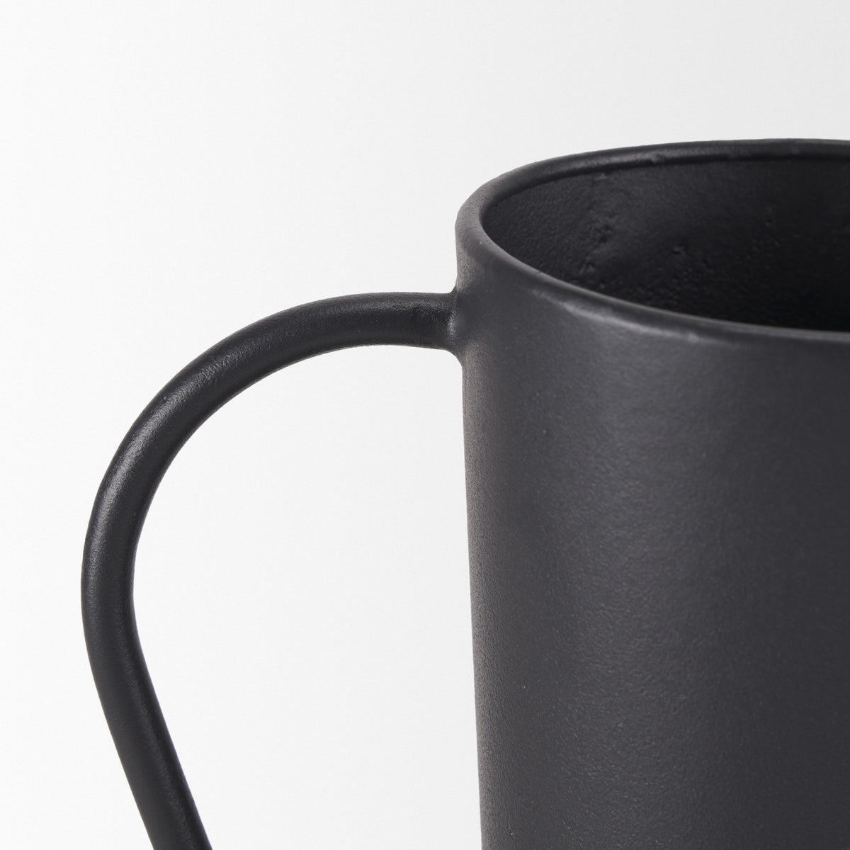 Tasya Large Matte Black w/ Handles Metal Vase-Vase-DECOROLALA