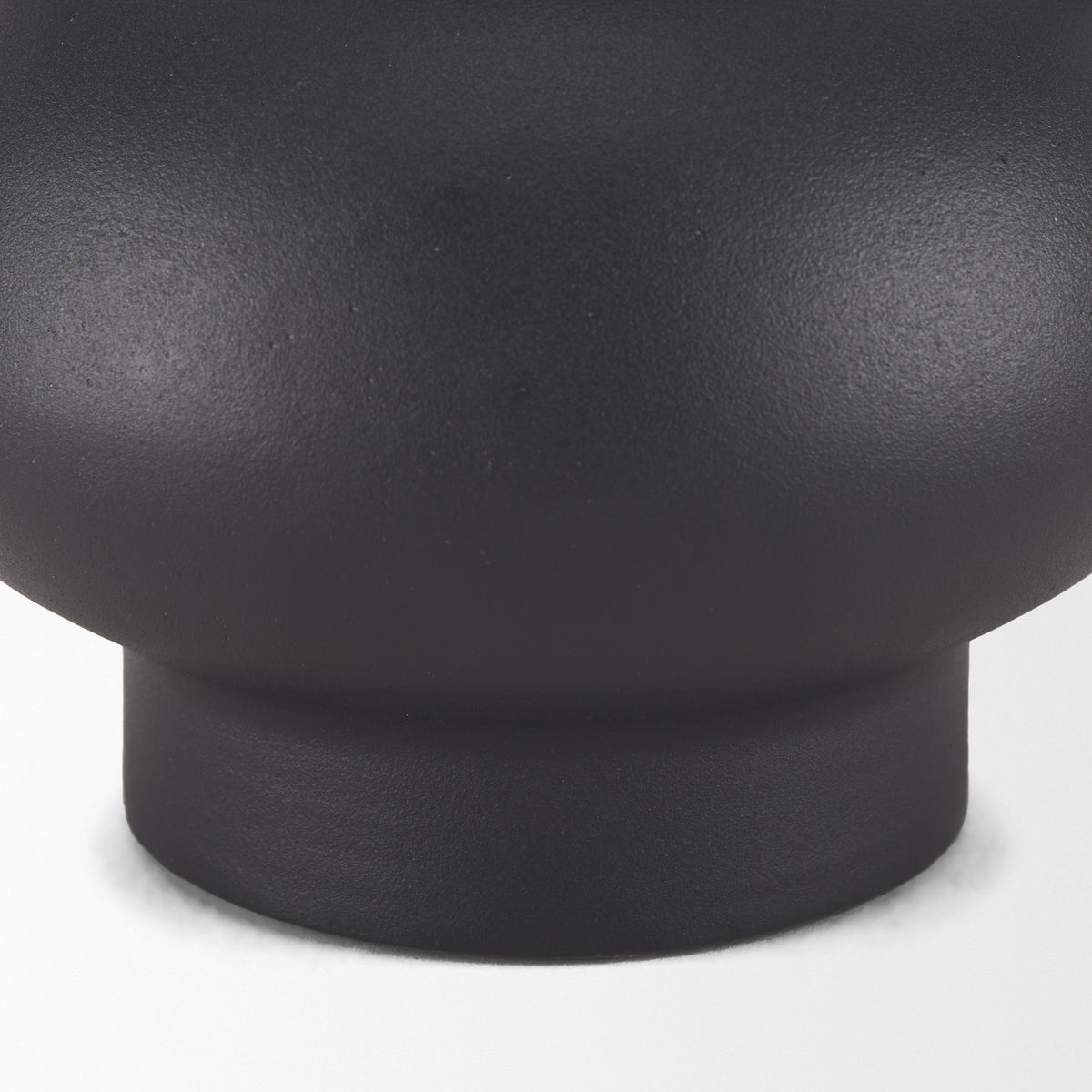 Tasya Large Matte Black w/ Handles Metal Vase-Vase-DECOROLALA