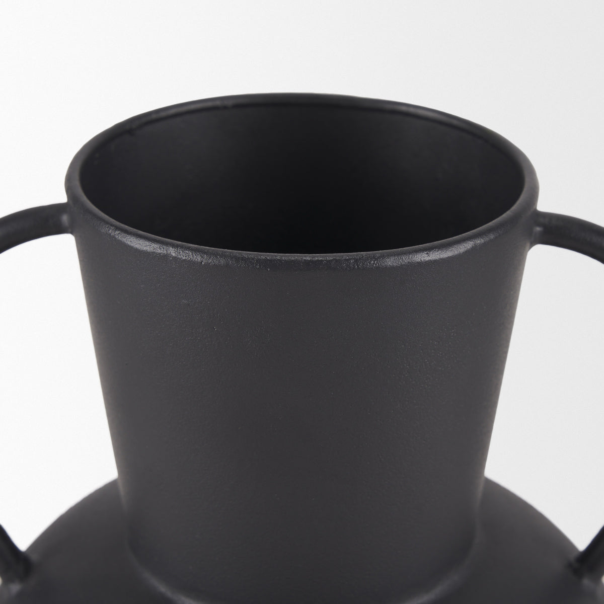 Tasya Small Matte Black Metal Vase-Vase-DECOROLALA