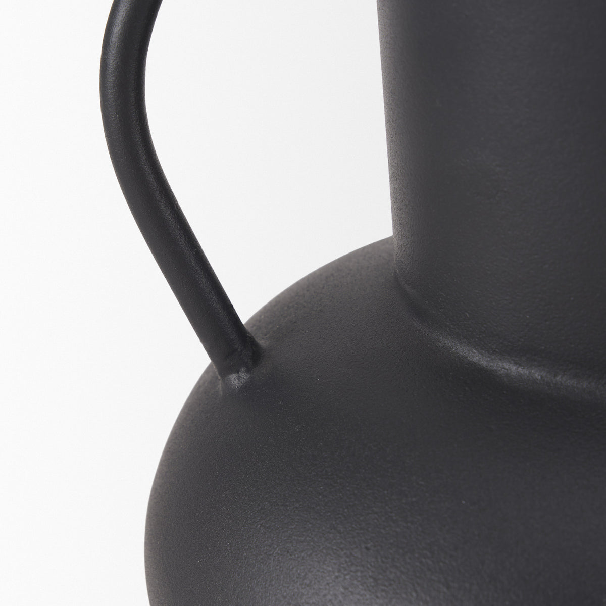 Tasya Small Matte Black Metal Vase-Vase-DECOROLALA