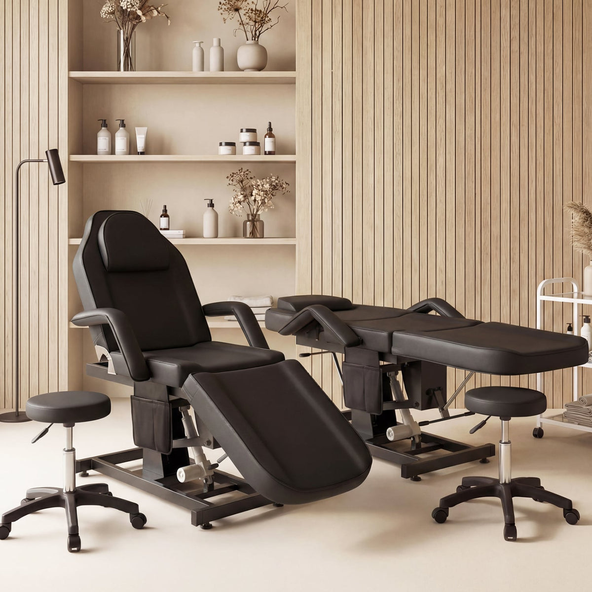 Tattoo Chair for Client Esthetician with Hydraulic Stool-Black-Massage & Relaxation Products-DECOROLALA