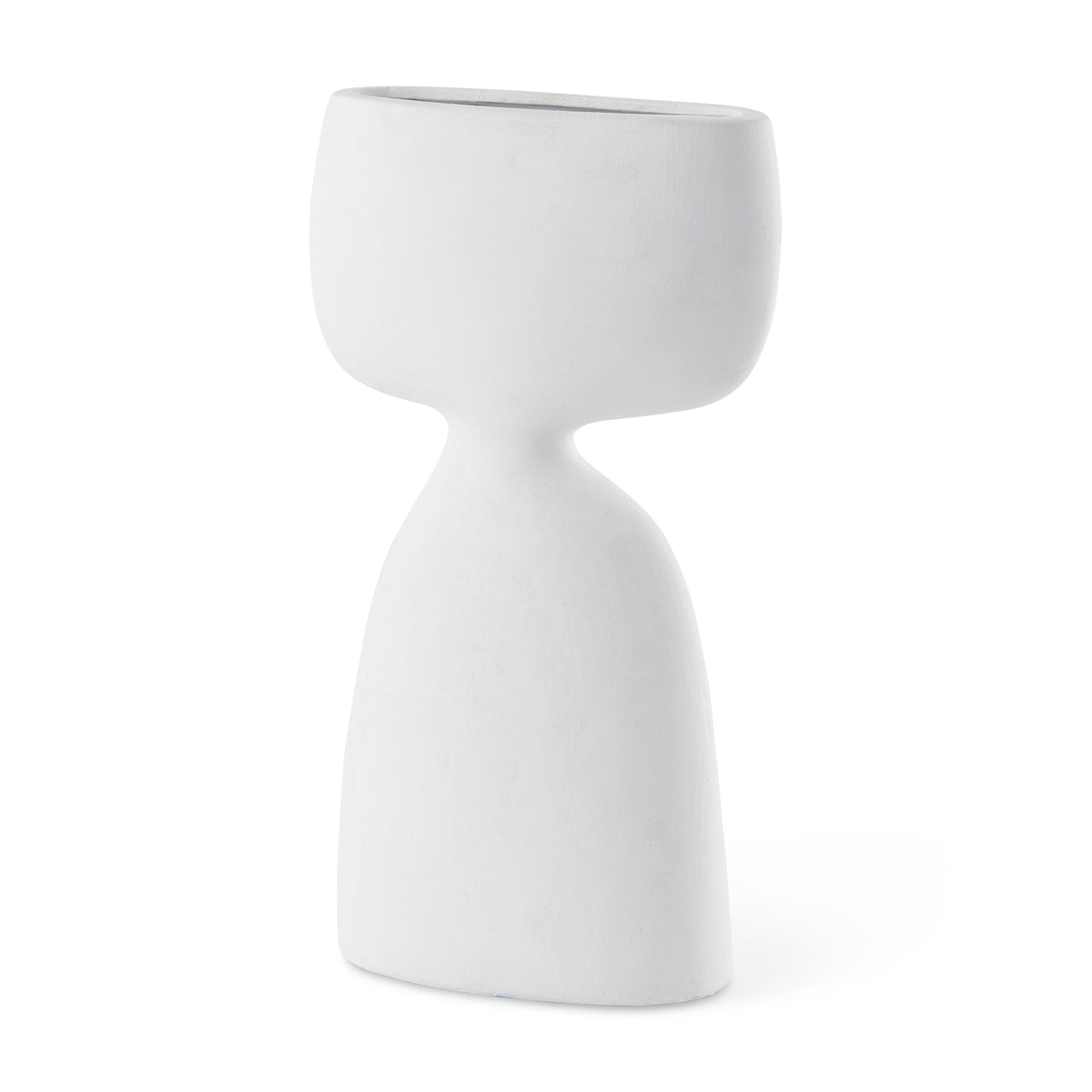 Tatum 11.6H Sculptural White Ceramic Vase-Vase-DECOROLALA