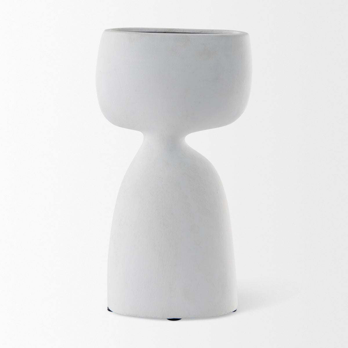 Tatum 11.6H Sculptural White Ceramic Vase-Vase-DECOROLALA