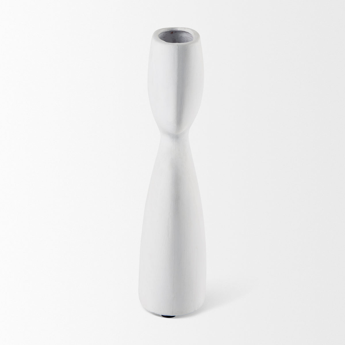 Tatum 11.6H Sculptural White Ceramic Vase-Vase-DECOROLALA