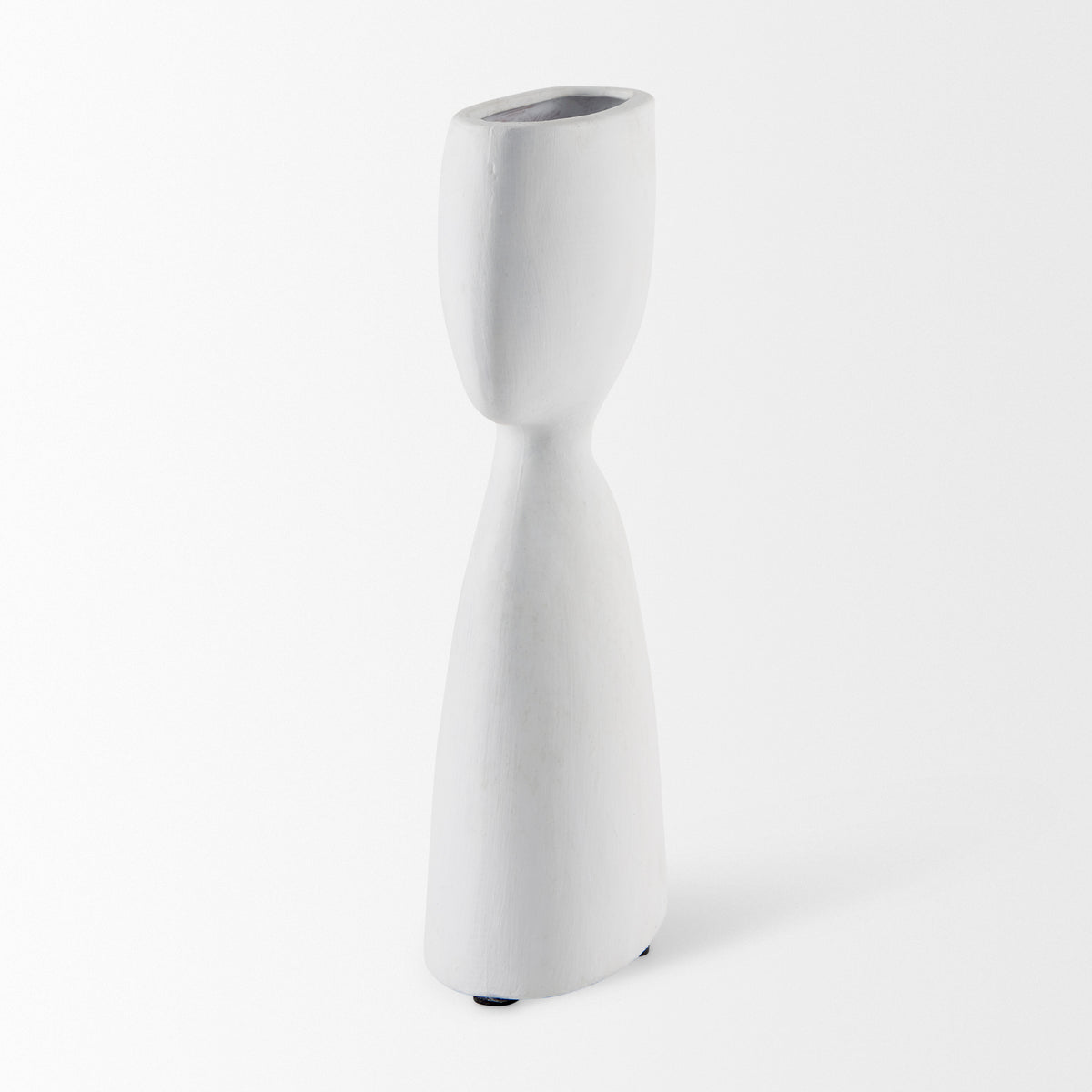 Tatum 11.6H Sculptural White Ceramic Vase-Vase-DECOROLALA