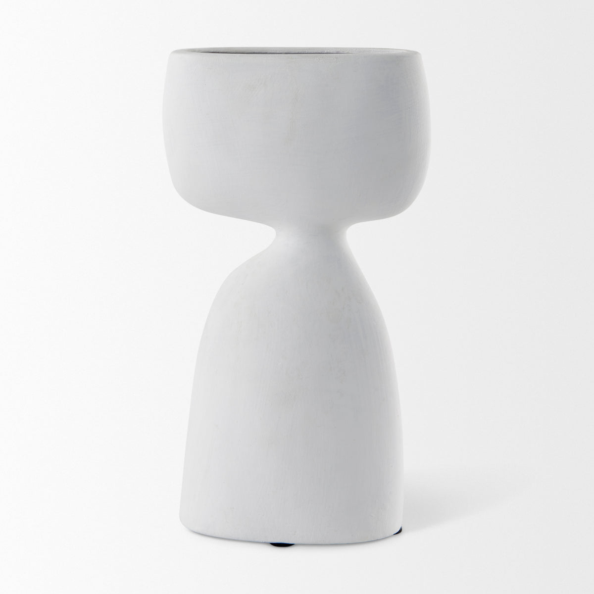 Tatum 11.6H Sculptural White Ceramic Vase-Vase-DECOROLALA