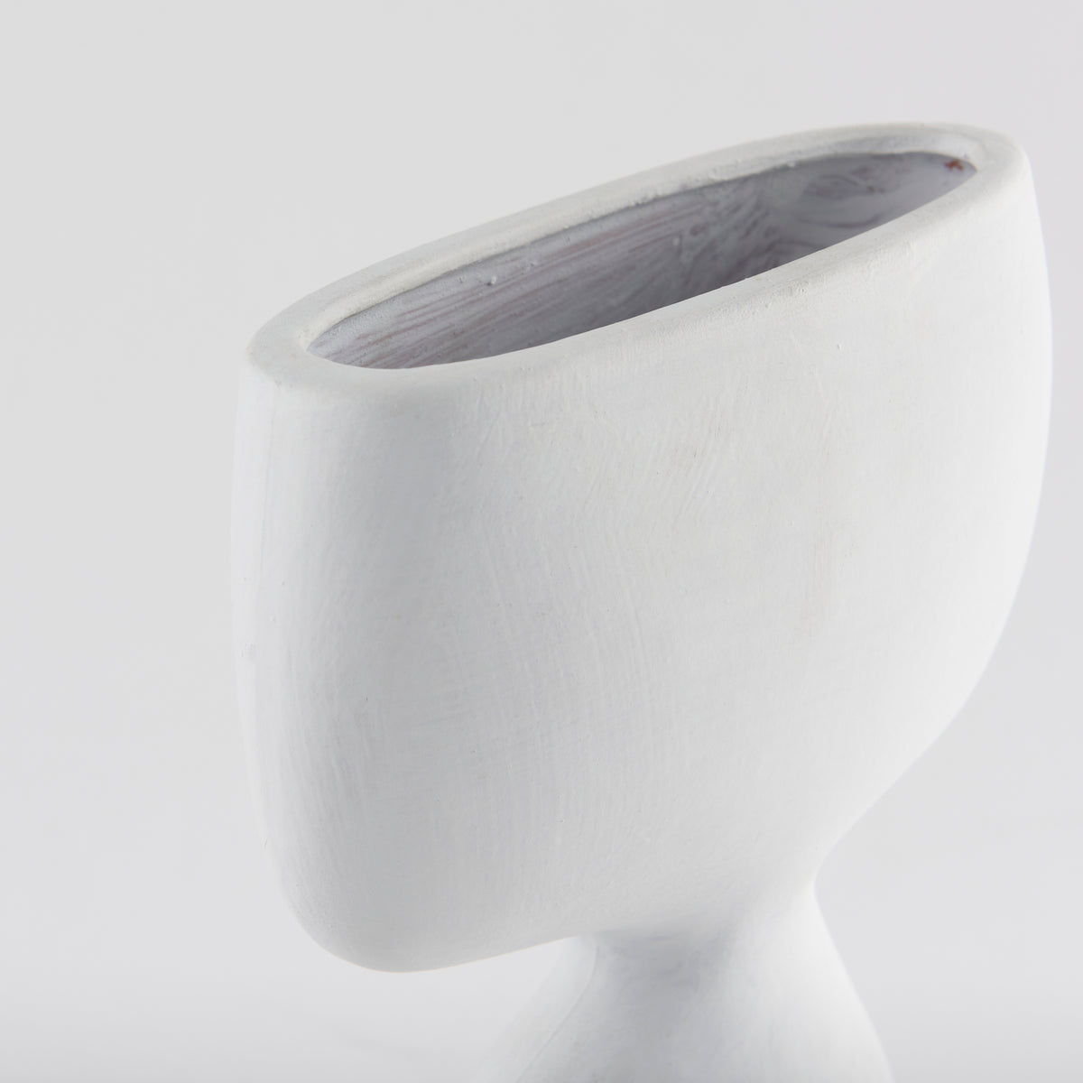 Tatum 11.6H Sculptural White Ceramic Vase-Vase-DECOROLALA