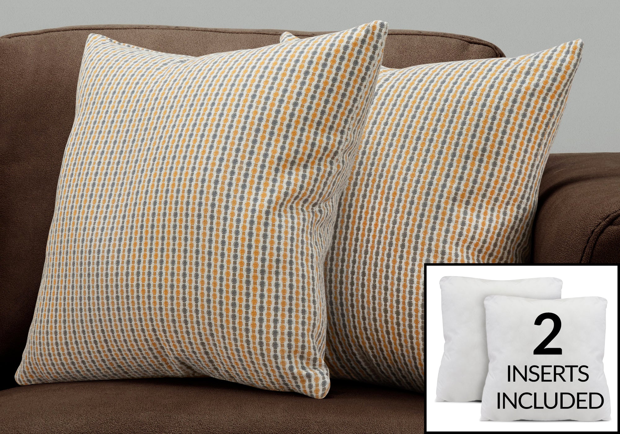 Taupe Abstract Dot Throw Pillows 18x18 Set of 2-Pillows-DECOROLALA