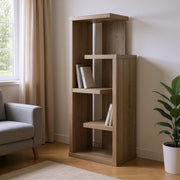 Taupe Wood Five Tier Etagere Bookcase-Bookcases-DECOROLALA