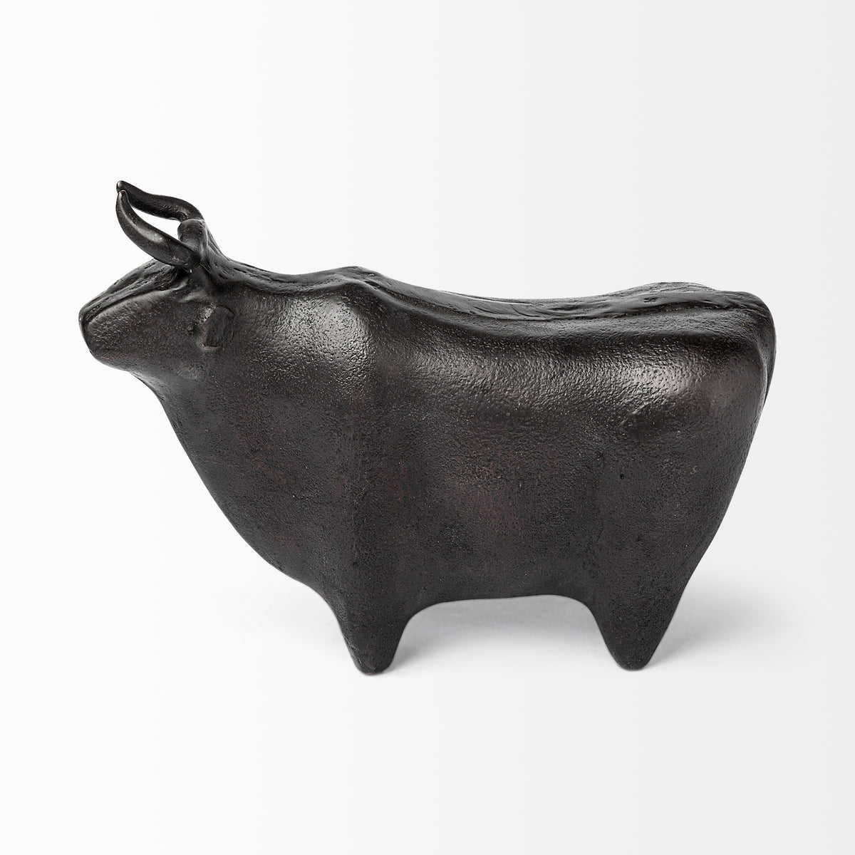 Taurus II Decorative Bull Object - Black Cast Aluminum 9"L x 4"W-Objects-DECOROLALA
