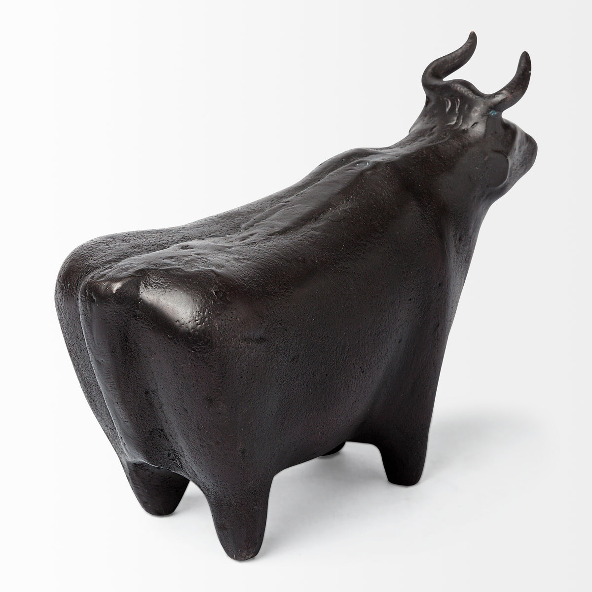 Taurus II Decorative Bull Object - Black Cast Aluminum 9"L x 4"W-Objects-DECOROLALA