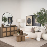 Tavi Medium Brown Round Coffee Table-Coffee Tables-DECOROLALA
