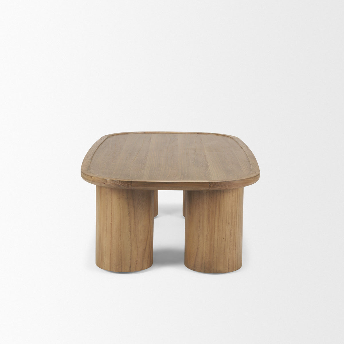 Tavi Rectangular Natural Brown w/ Column Legs Coffee Table-Coffee Tables-DECOROLALA