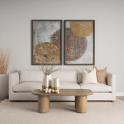 Tavi Rectangular Natural Brown w/ Column Legs Coffee Table-Coffee Tables-DECOROLALA