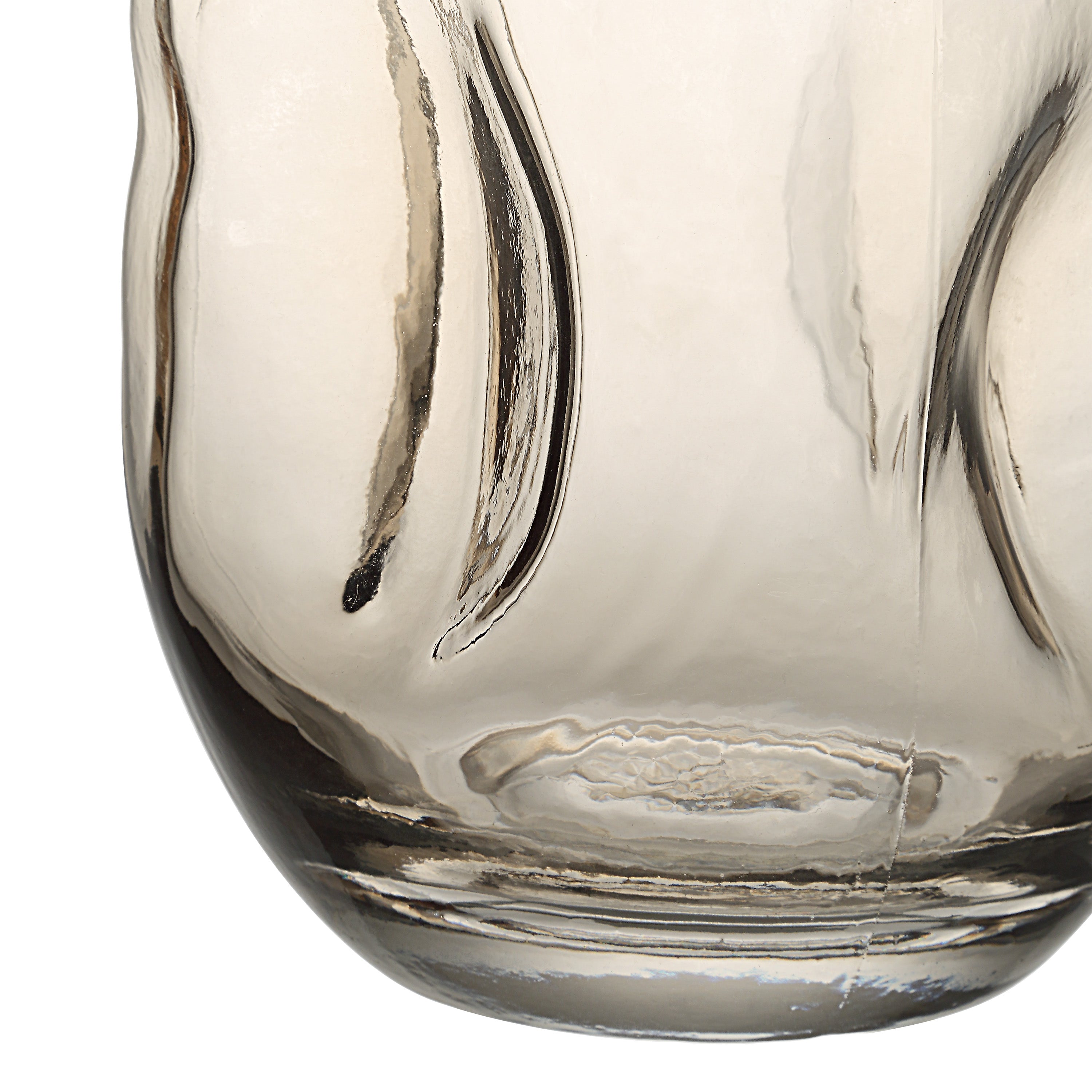 Tawny Indoor Mouth Blown Glass Glass Vase, Beige-Glass Vase-DECOROLALA