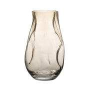 Tawny Indoor Mouth Blown Glass Glass Vase, Beige-Glass Vase-DECOROLALA