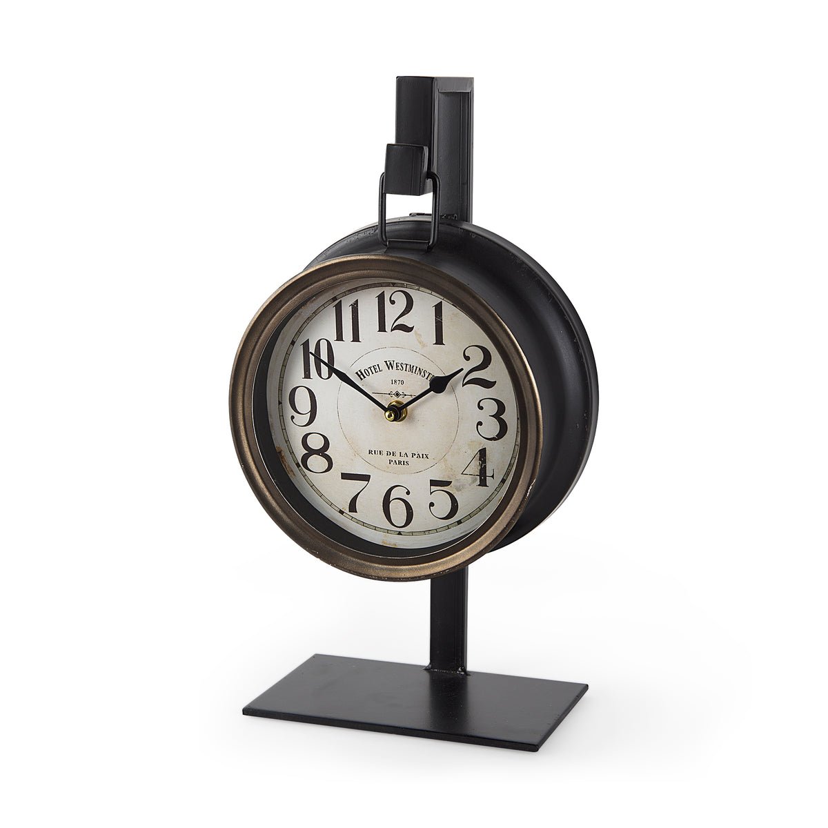 Taxz Metallic Brown Metal Hanging Table Clock-Table Clocks-DECOROLALA