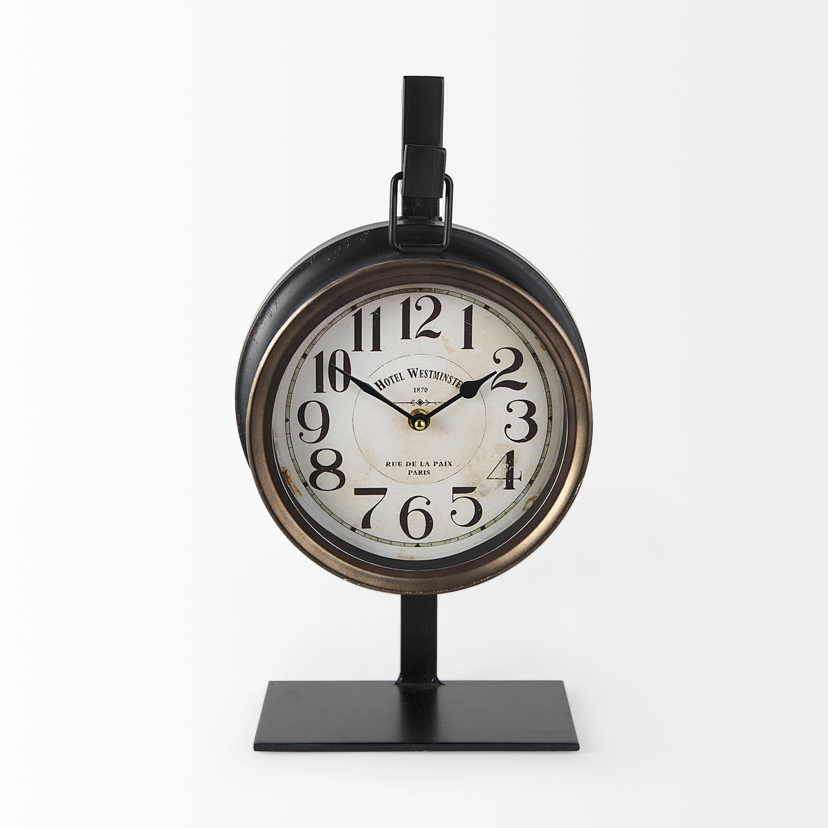Taxz Metallic Brown Metal Hanging Table Clock-Table Clocks-DECOROLALA