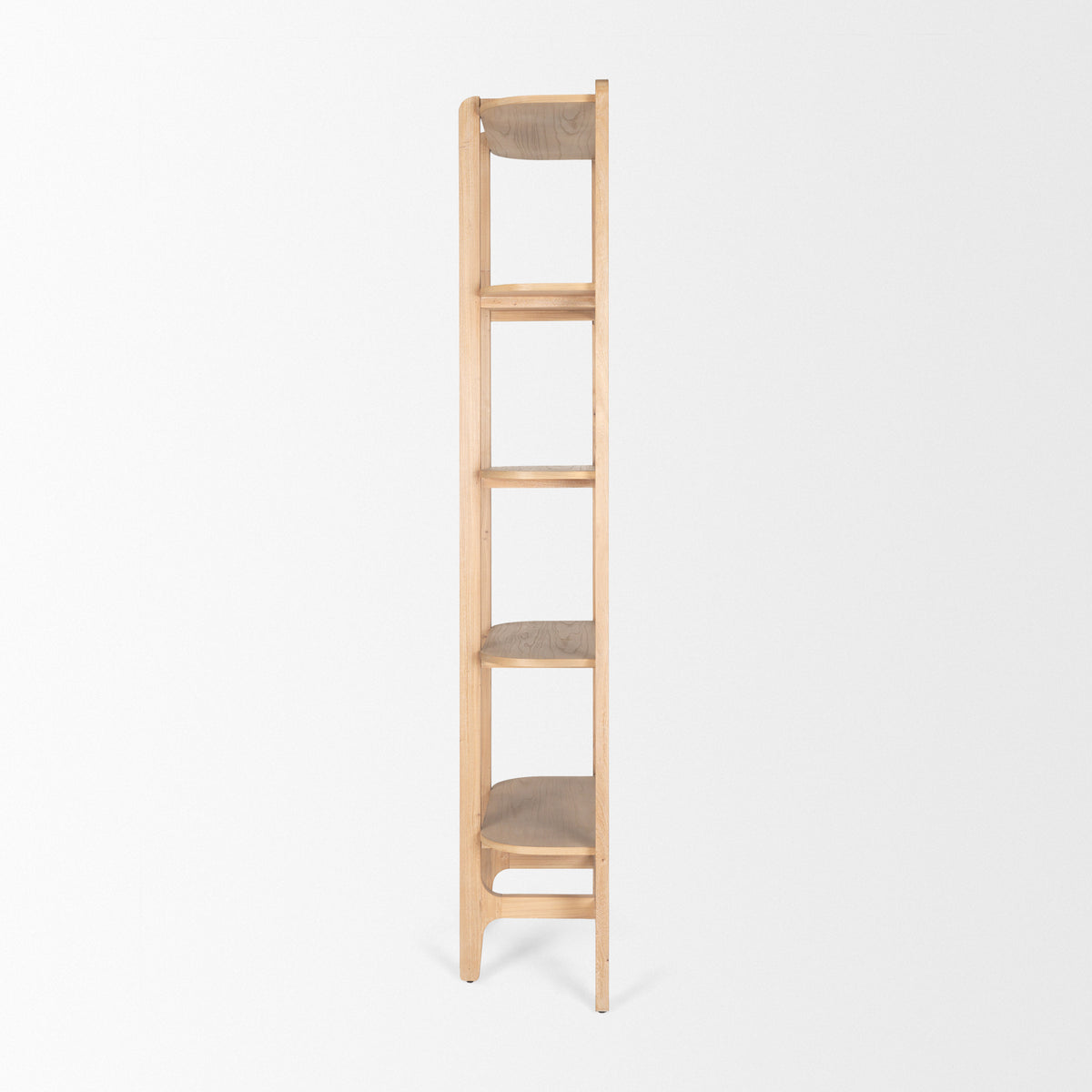 Taylin Light Brown Solid Wood Open Bookshelf-Shelving-DECOROLALA