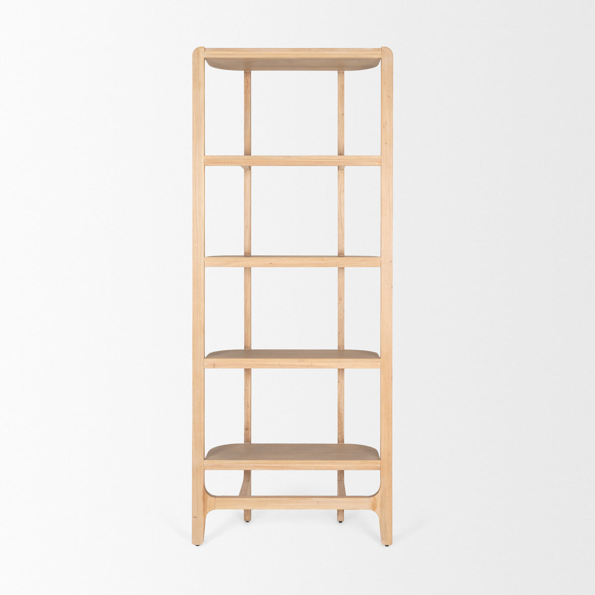 Taylin Light Brown Solid Wood Open Bookshelf-Shelving-DECOROLALA