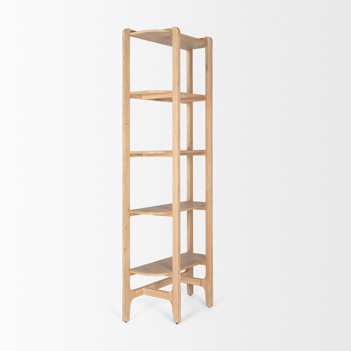 Taylin Light Brown Solid Wood Open Bookshelf-Shelving-DECOROLALA