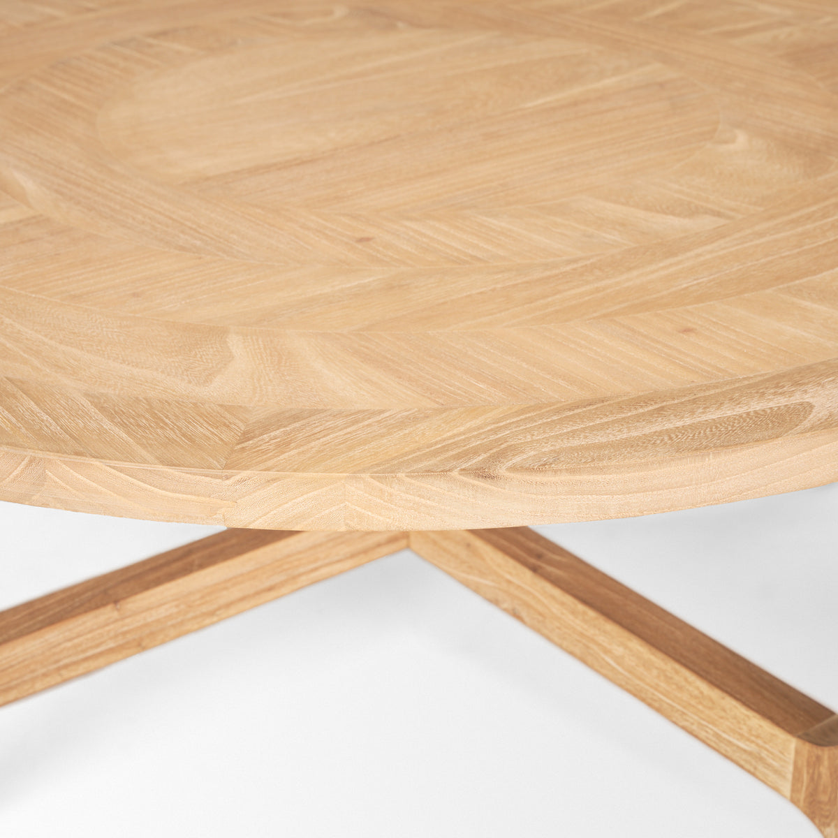 Taylin Light Brown Wood Round Coffee Table-Coffee Tables-DECOROLALA