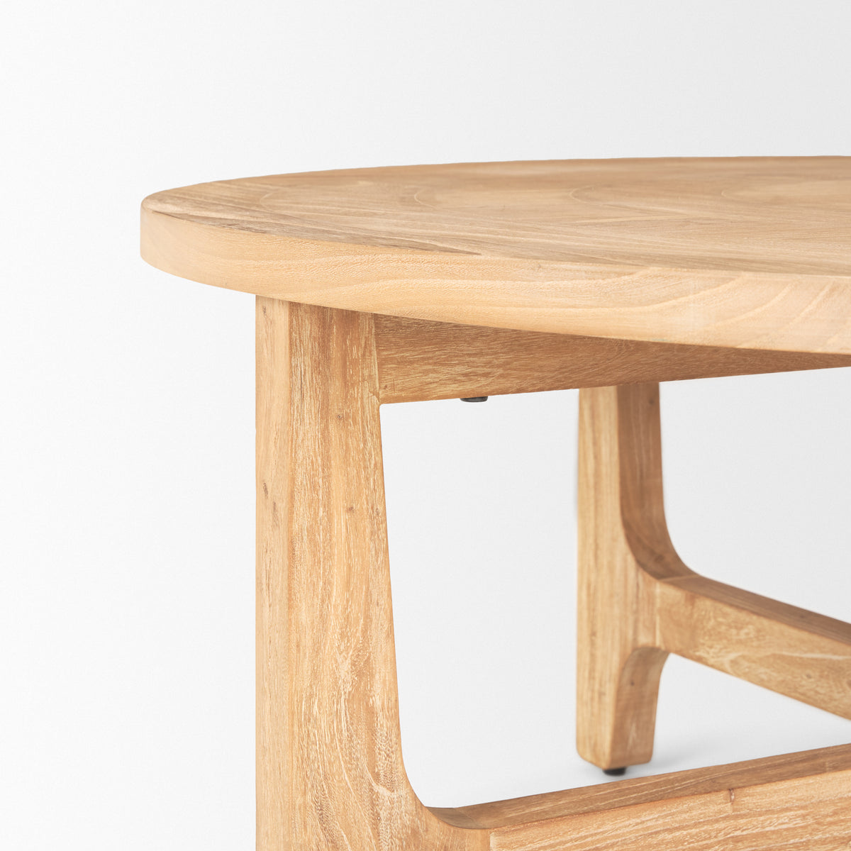 Taylin Light Brown Wood Round Coffee Table-Coffee Tables-DECOROLALA