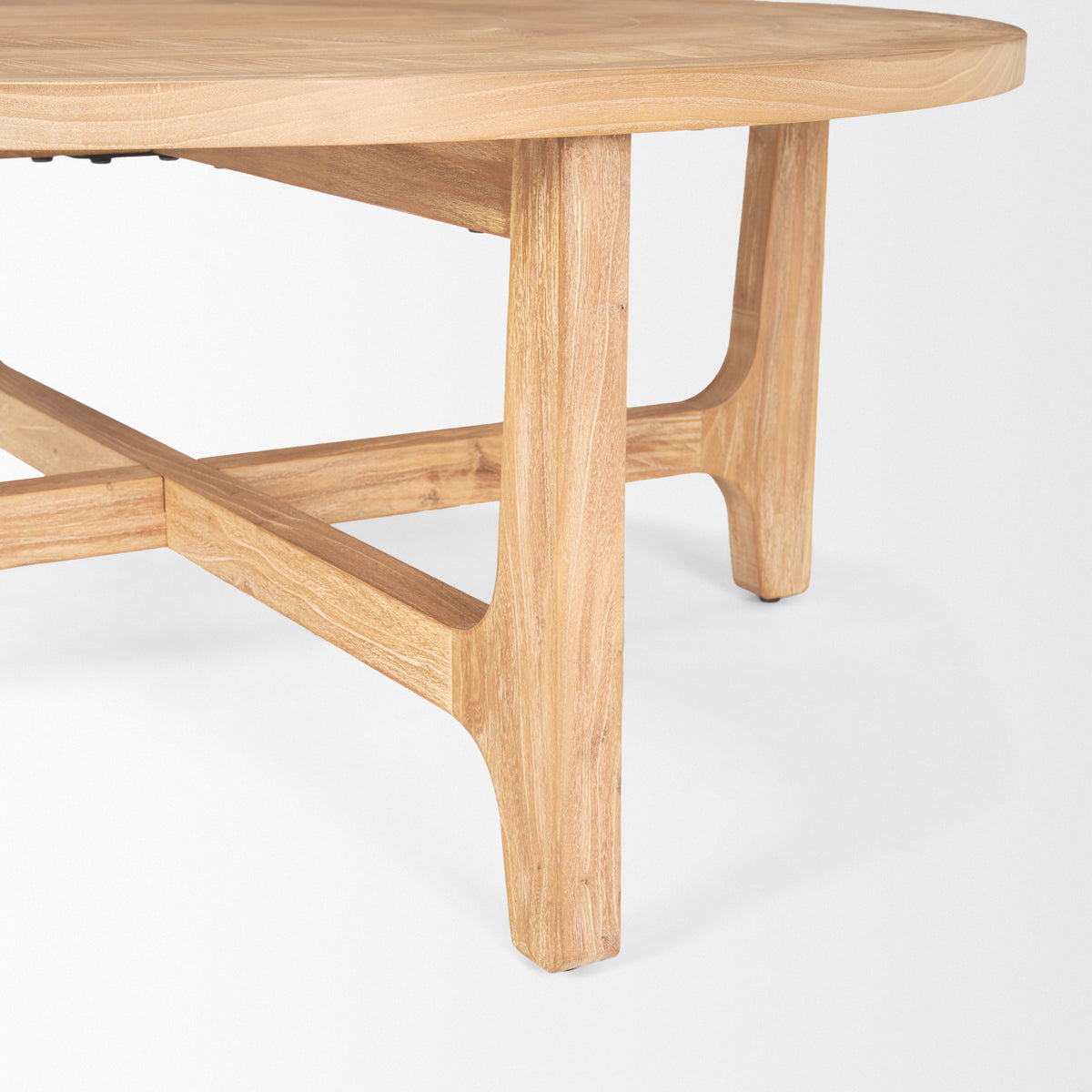 Taylin Light Brown Wood Round Coffee Table-Coffee Tables-DECOROLALA