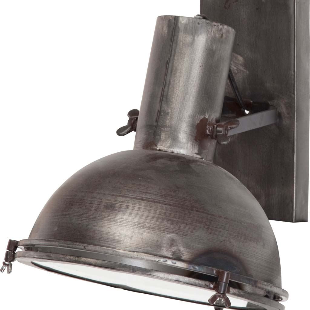 Taza 10.3x12 Gray Metal Dome Shade Wall Sconce-Wall Sconces-DECOROLALA