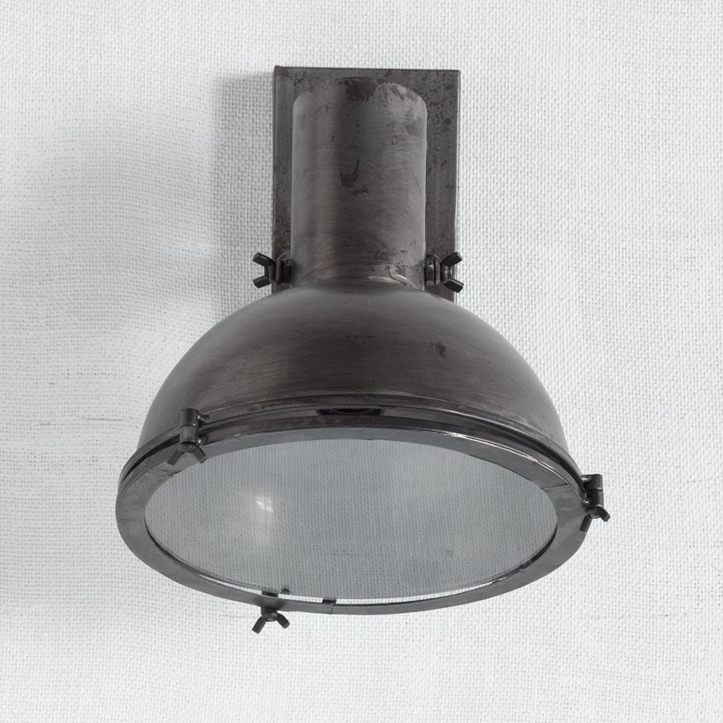 Taza 10.3x12 Gray Metal Dome Shade Wall Sconce-Wall Sconces-DECOROLALA