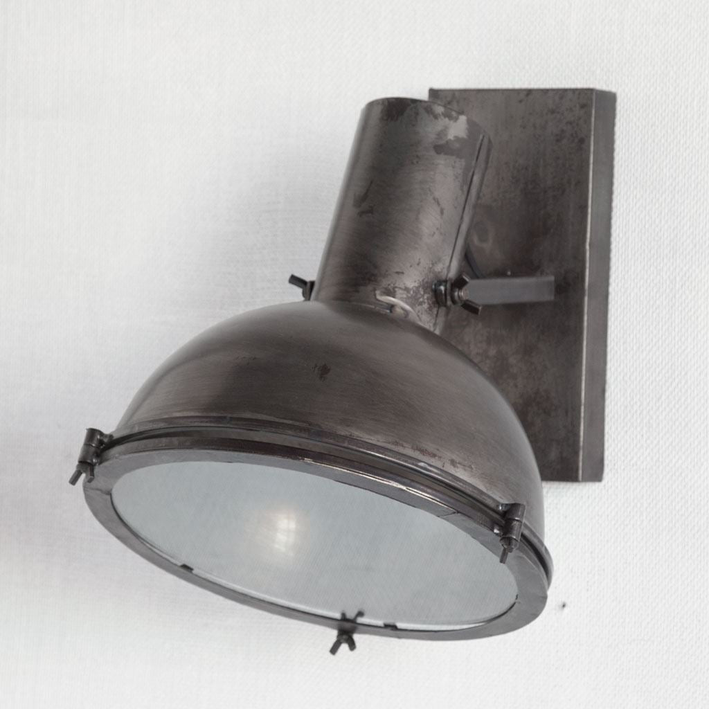 Taza 10.3x12 Gray Metal Dome Shade Wall Sconce-Wall Sconces-DECOROLALA